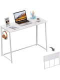 Escritorio Plegable Compacto para Portatil con Diseno Ahorra Espacio para Oficina en Casa Blanco