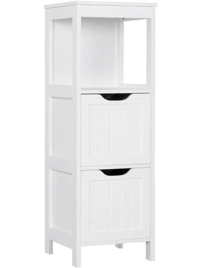 Armario columna auxiliar de bano con formato compacto y espacio organizador vertical