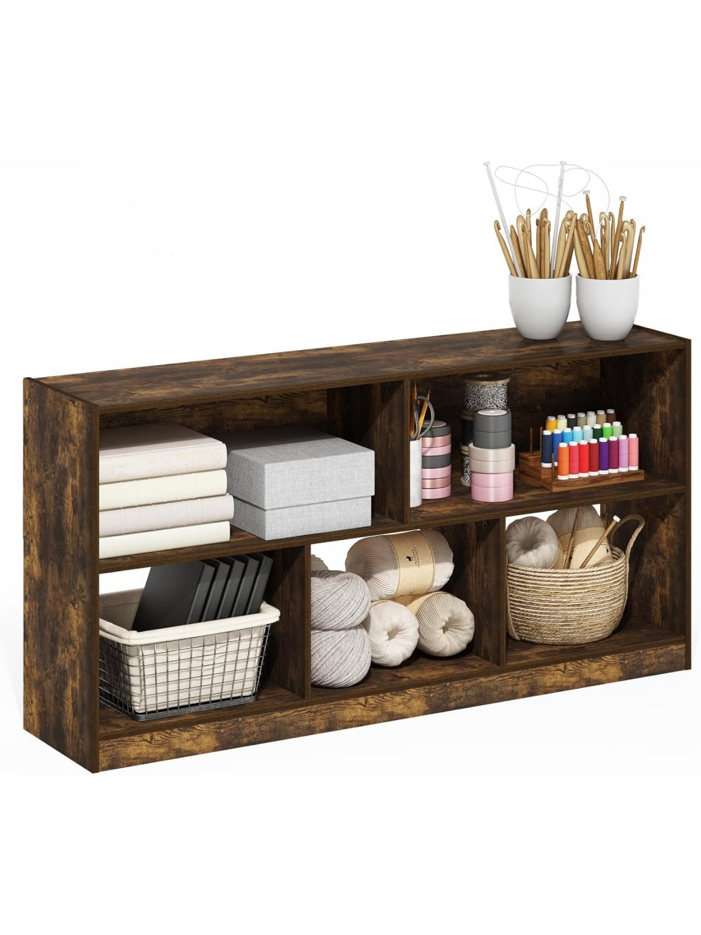 Organizador Horizontal de Cinco Cubos para Guardar Libros y Objetos Decorativos