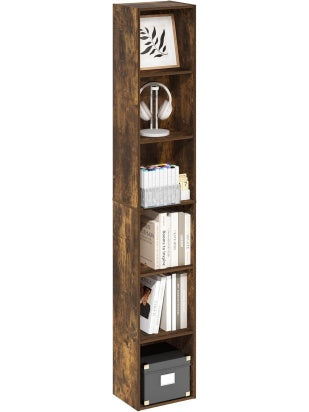 Libreria Alta de Seis Niveles con Estantes Abiertos para Salon, Dormitorio y Oficina
