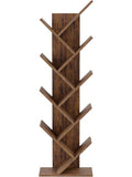 Estanteria Vertical con Compartimentos para CD y Revistas con Diseno en Forma de Arbol