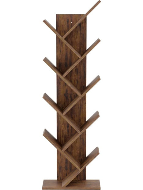 Estanteria Vertical con Compartimentos para CD y Revistas con Diseno en Forma de Arbol