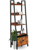 Estanteria escalonada de cinco niveles con cajones diseno industrial para oficina salon dormitorio o cocina