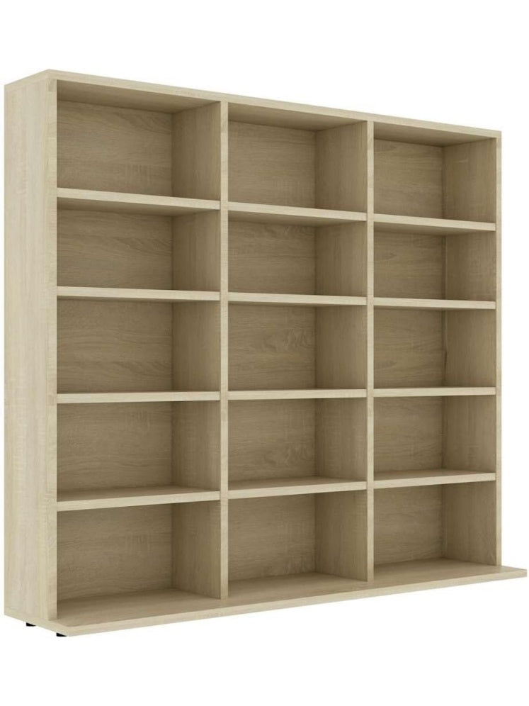 Mueble Organizador para CD con Puertas y Estantes de Almacenamiento para Salon u Oficina