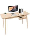 Escritorio de Madera con Dos Cajones Amplia Superficie para Ordenador Estudio y Oficina