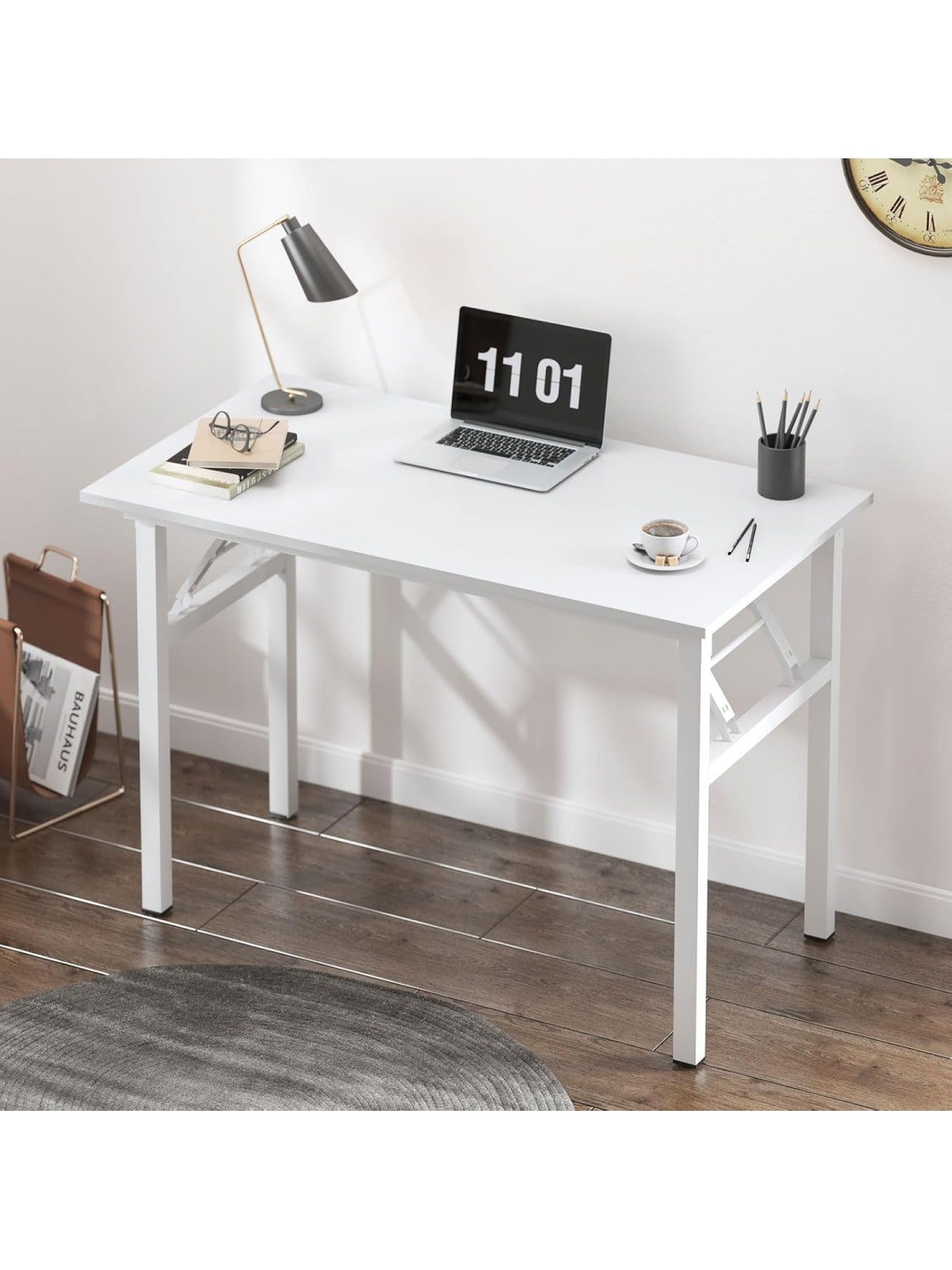 Mesa Plegable Compacta de 80x40 cm para Ordenador, Estudio y Trabajo en Casa u Oficina